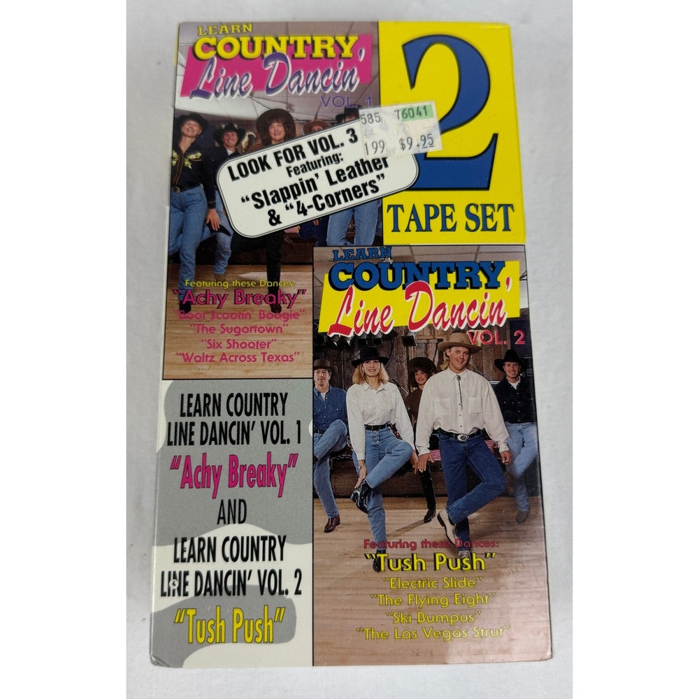 Learn Country Line Dancing VHS Tape‎ Set Vol 1 & 2 Achy Breaky Tush Push